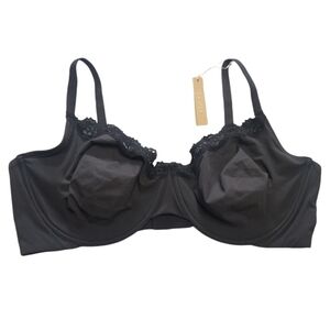 NEW! Skims Fits EVERYBODY Lace Underwire Bra 46DDD Onyx